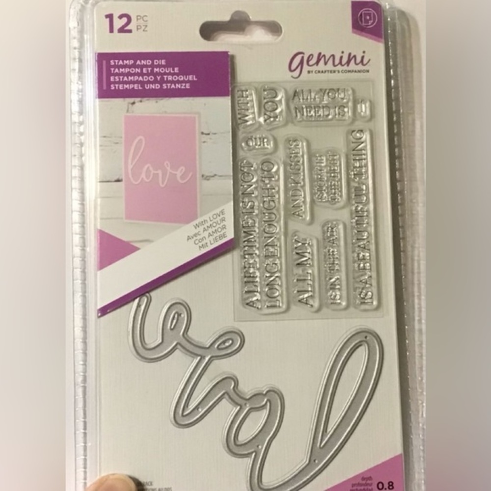 Crafter’s‎ Companion 12 pc Stamp and Die Set- Love